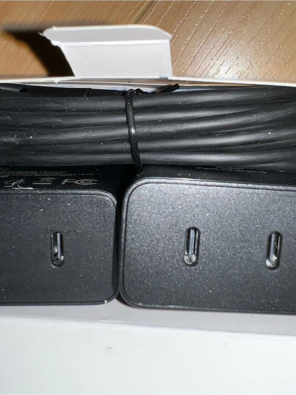 Pair of Black USB-C Fast Chargers with Cables